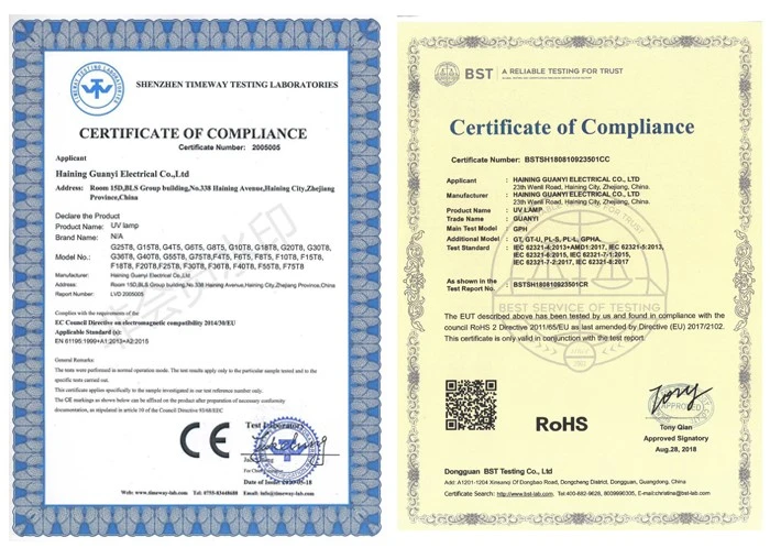 certification of uv light bulbs water purification certification of uv light bulbs water purification